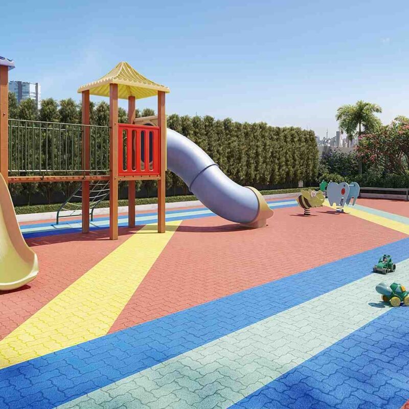 Playground com piso emborrachado