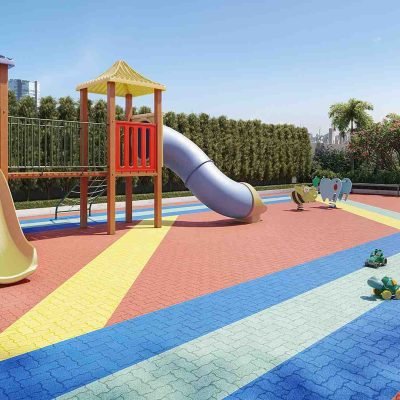 Playground com piso emborrachado